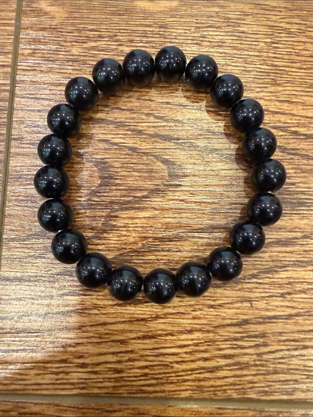 Black Onyx Stretch Bracelet - Sleek Minimalist Accessory